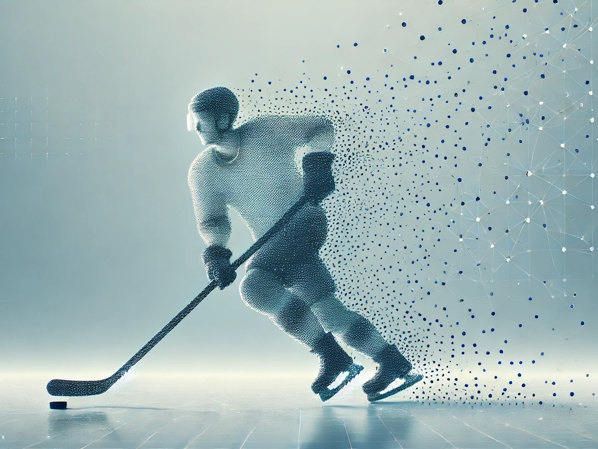 Hockey sticks and rink