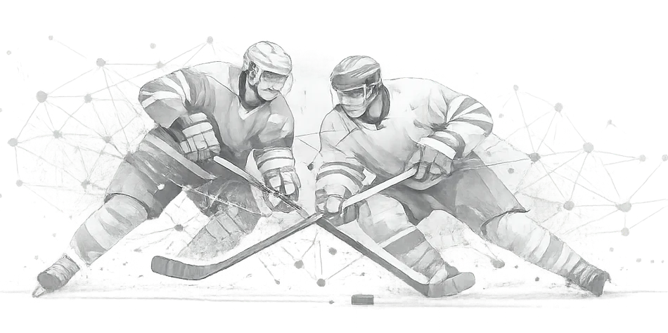 Hockey sticks and rink